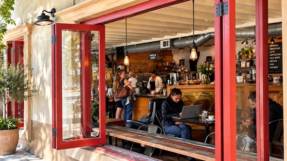 Amsterdam Coffee House storefront, downtown Paso Robles