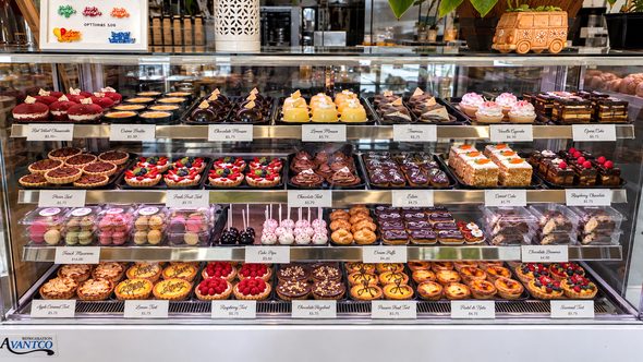 Pastry case at Angela's Pastries, Paso Robles