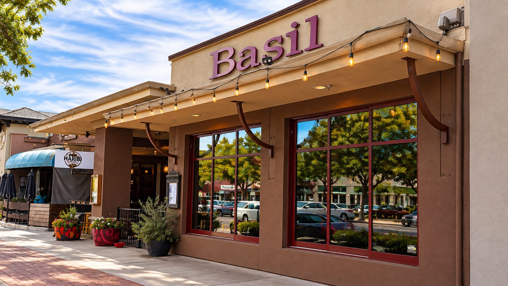 The Basil Thai restaurant storefront in downtown Paso Robles