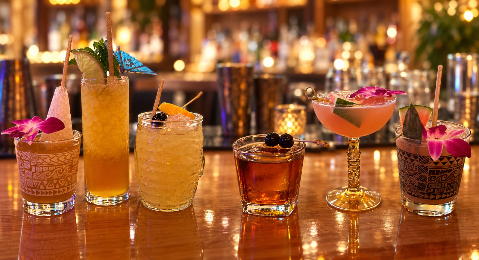 Tiki cocktails at Cane Tiki Room