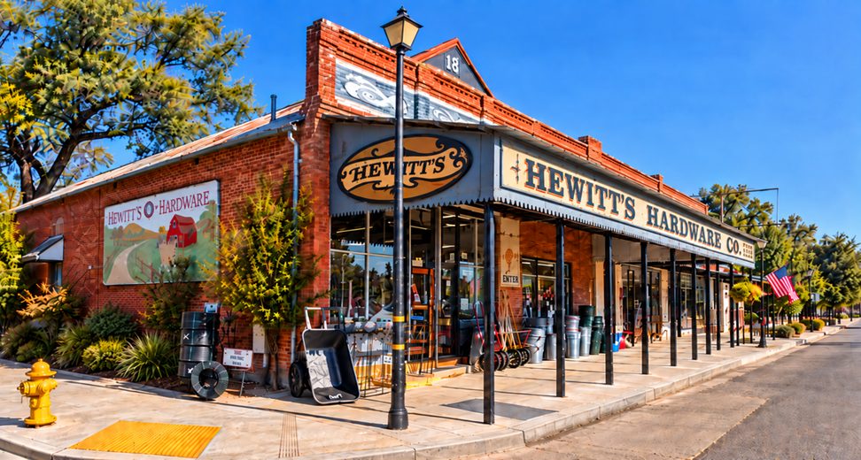 Hewitt's Hardware Co. on Main Street, Templeton