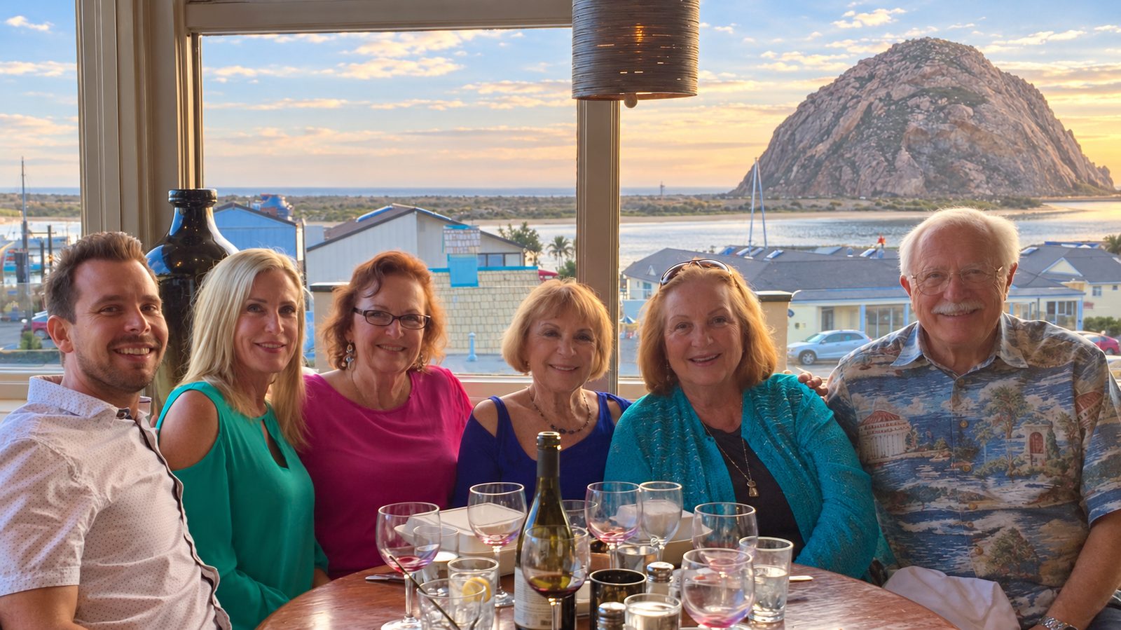 Dinner with a view of Morro Rock, Morro Bay
