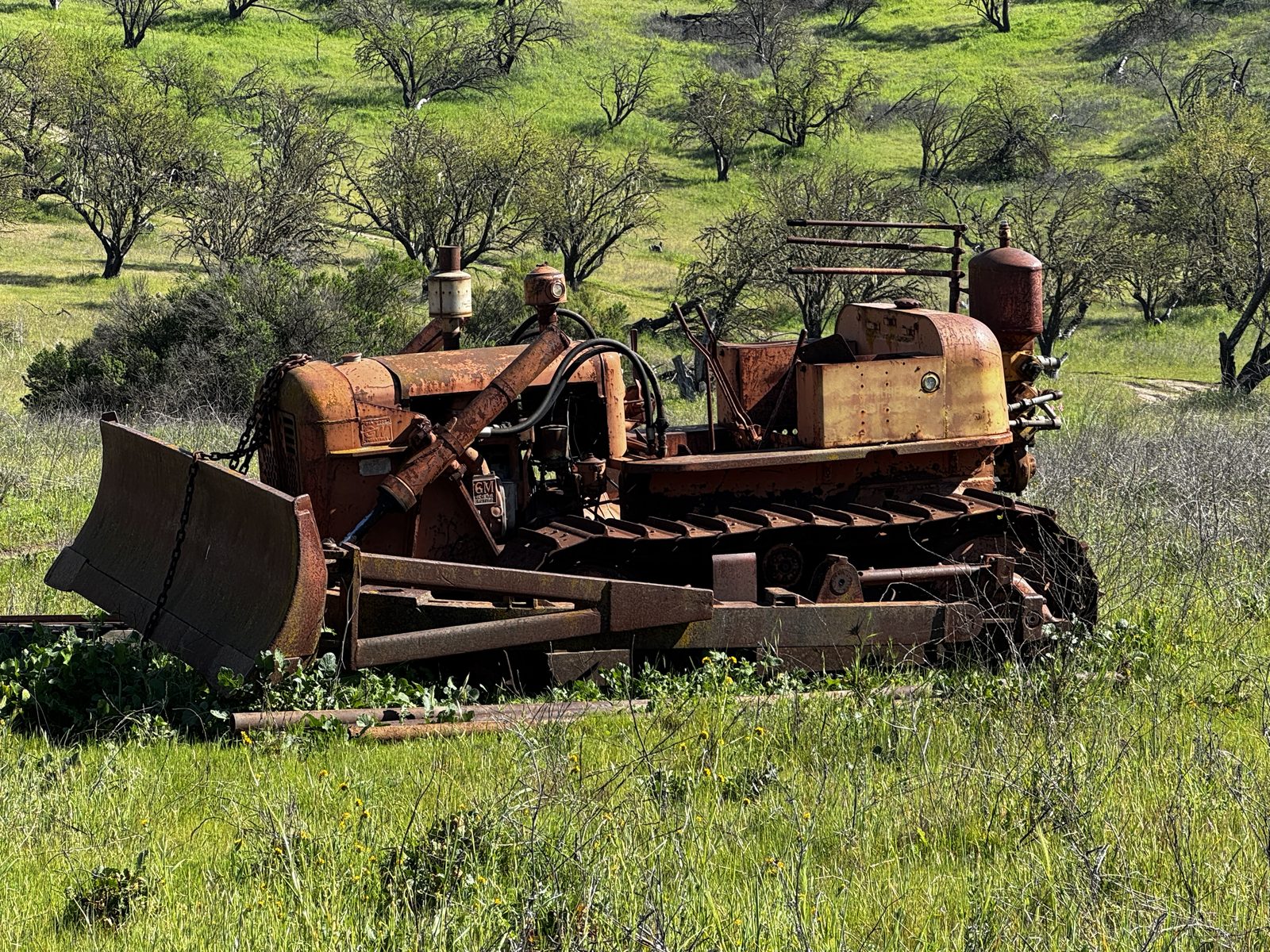 An old bulldozer left in the Paso Robles hills
