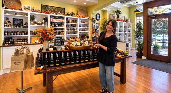 Inside the Pasolivo downtown store, Paso Robles
