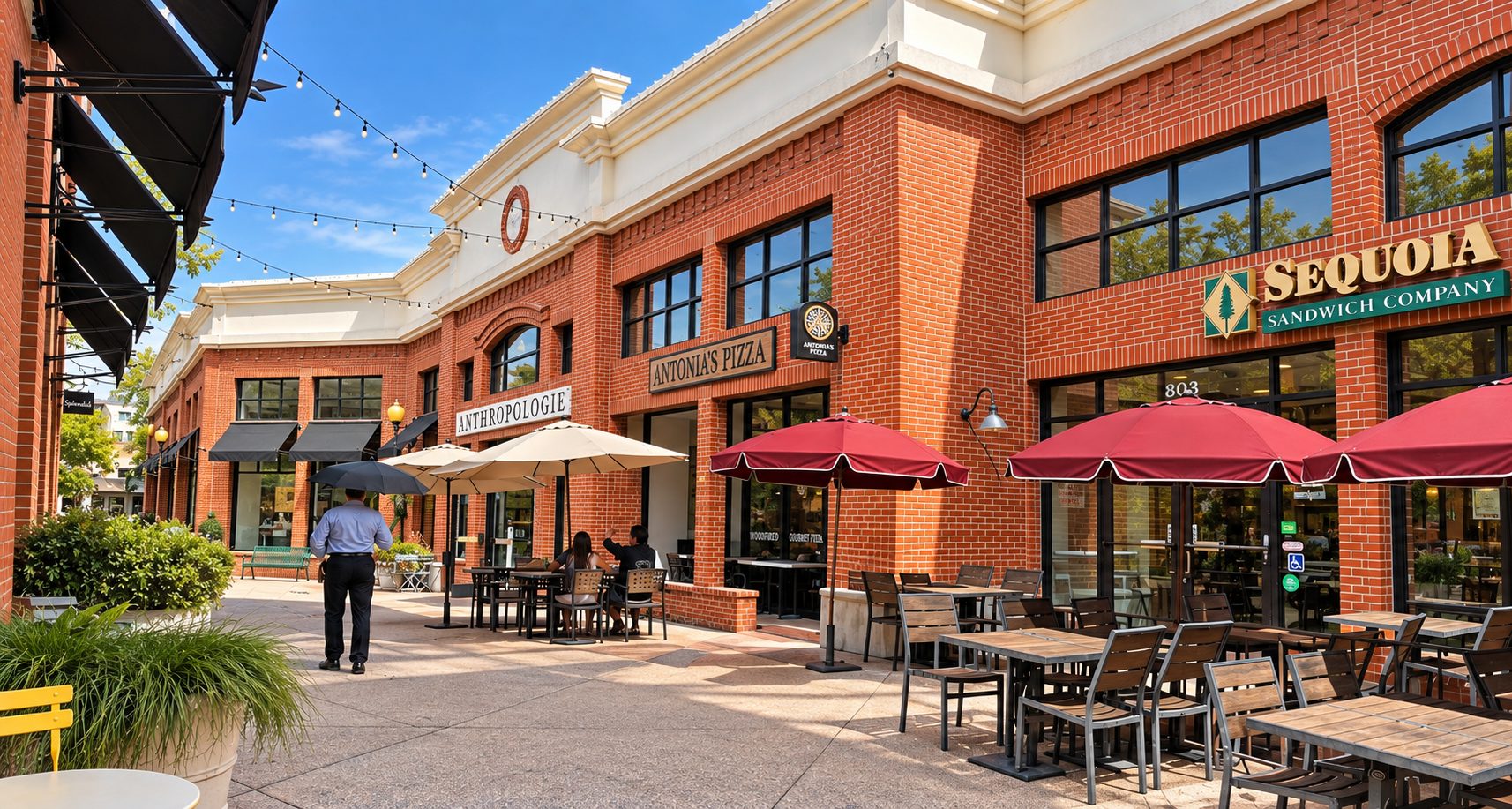Shops and outdoor dining along downtown San Luis Obispo