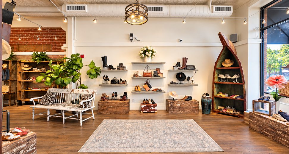 Inside Sole Tree shoe boutique, downtown Paso Robles