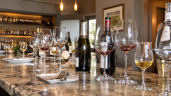 Wine bar setup at Somm's Kitchen, downtown Paso Robles