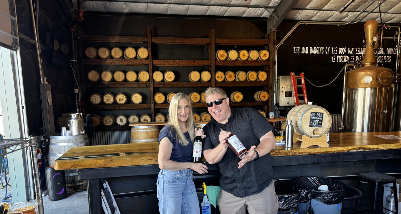 Leila and Patrick Brooks at Tin City Distillery