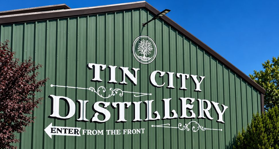 Tin City Distillery sign, Paso Robles